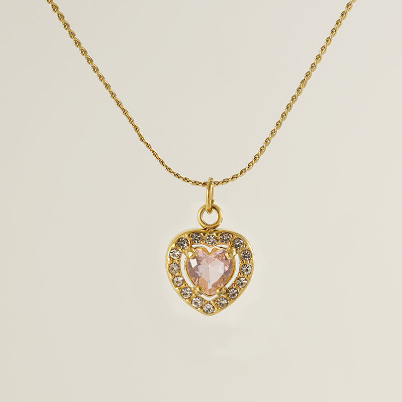 Wholesale Diamond Heart Inlaid Zirconia High-end Luxury Necklaces